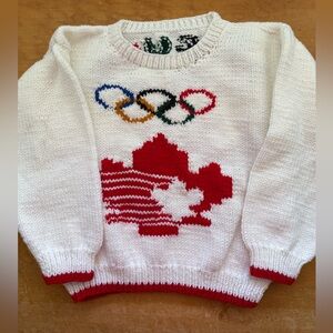 Handmade Canada Olympic Knit Sweater – Vintage Chunky Maple Leaf